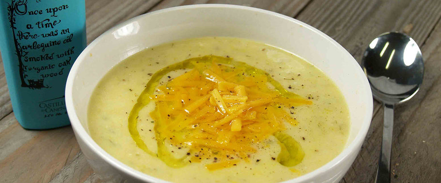 Potato Leek Soup with Smoked Arbequino Olive Oil