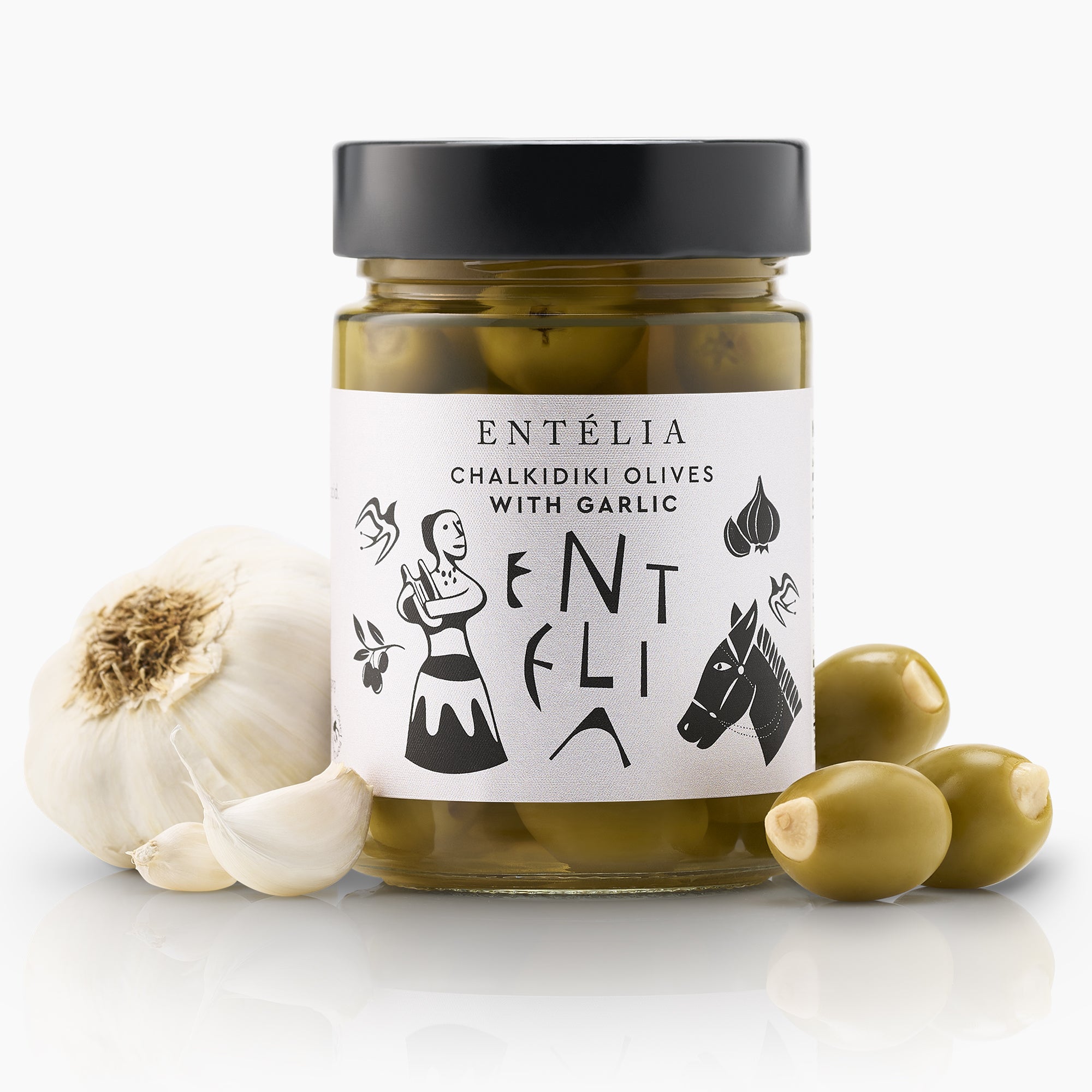 Entelia Chalkidiki Olives with Garlic