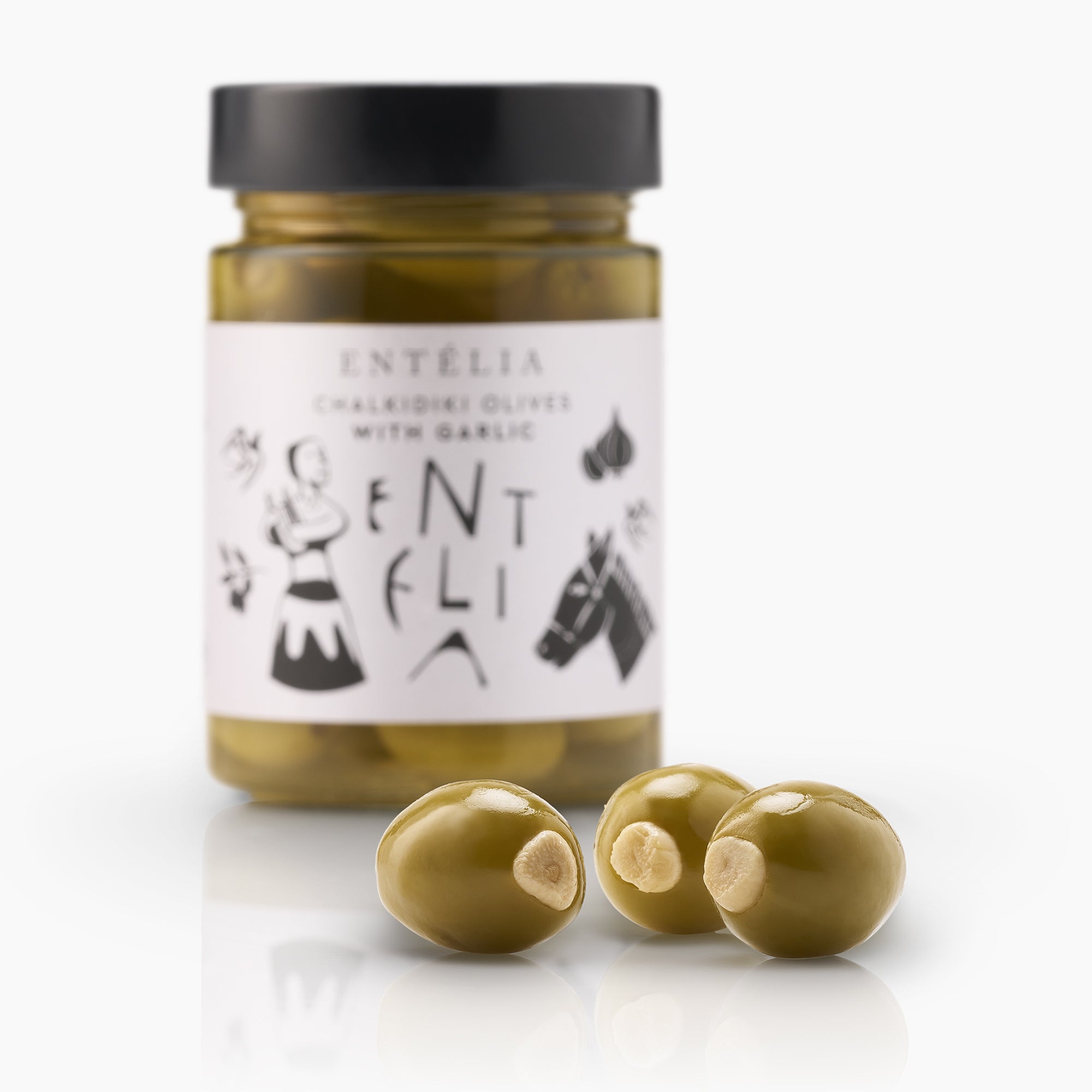 Entelia Chalkidiki Olives with Garlic