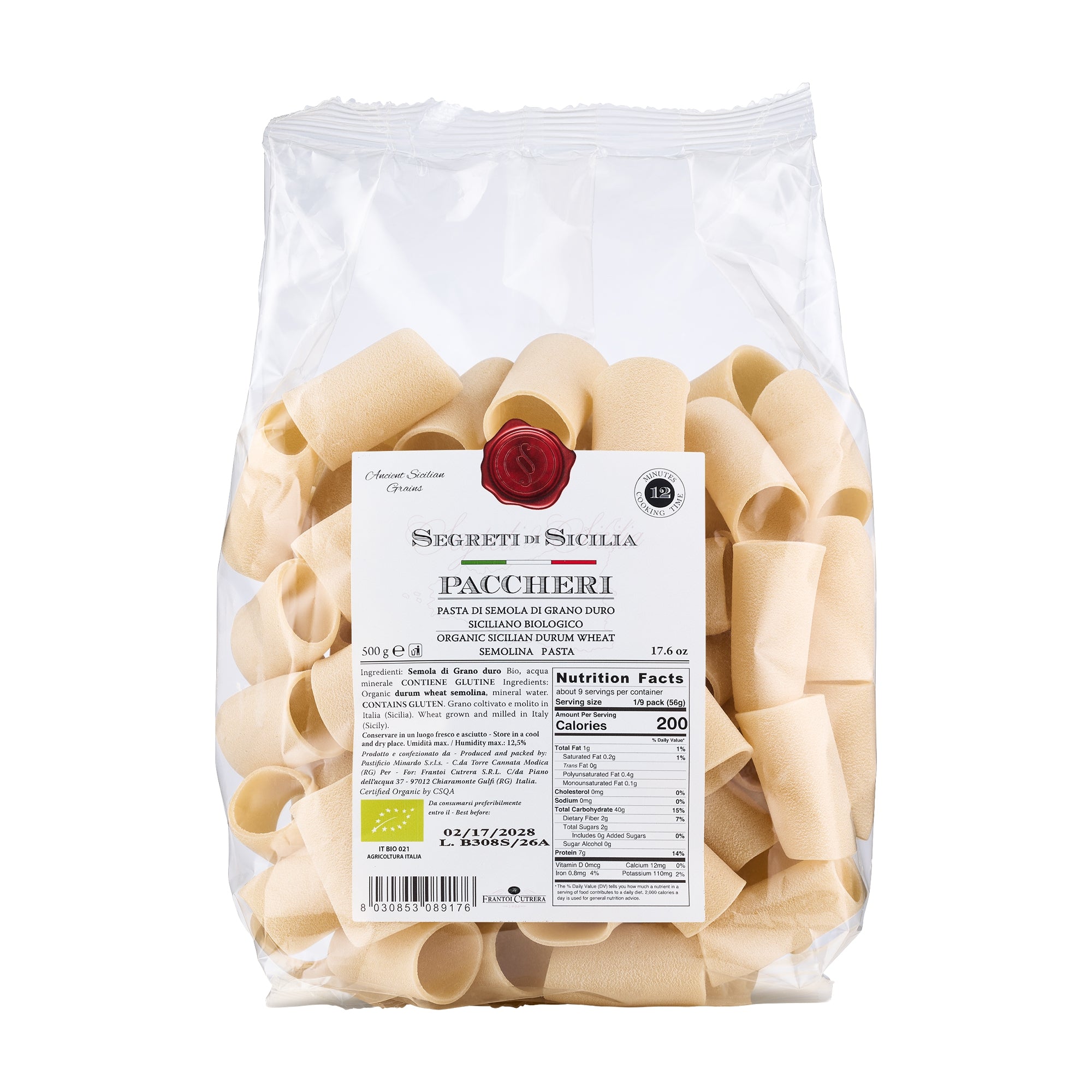 Frantoi Cutrera Organic Paccheri