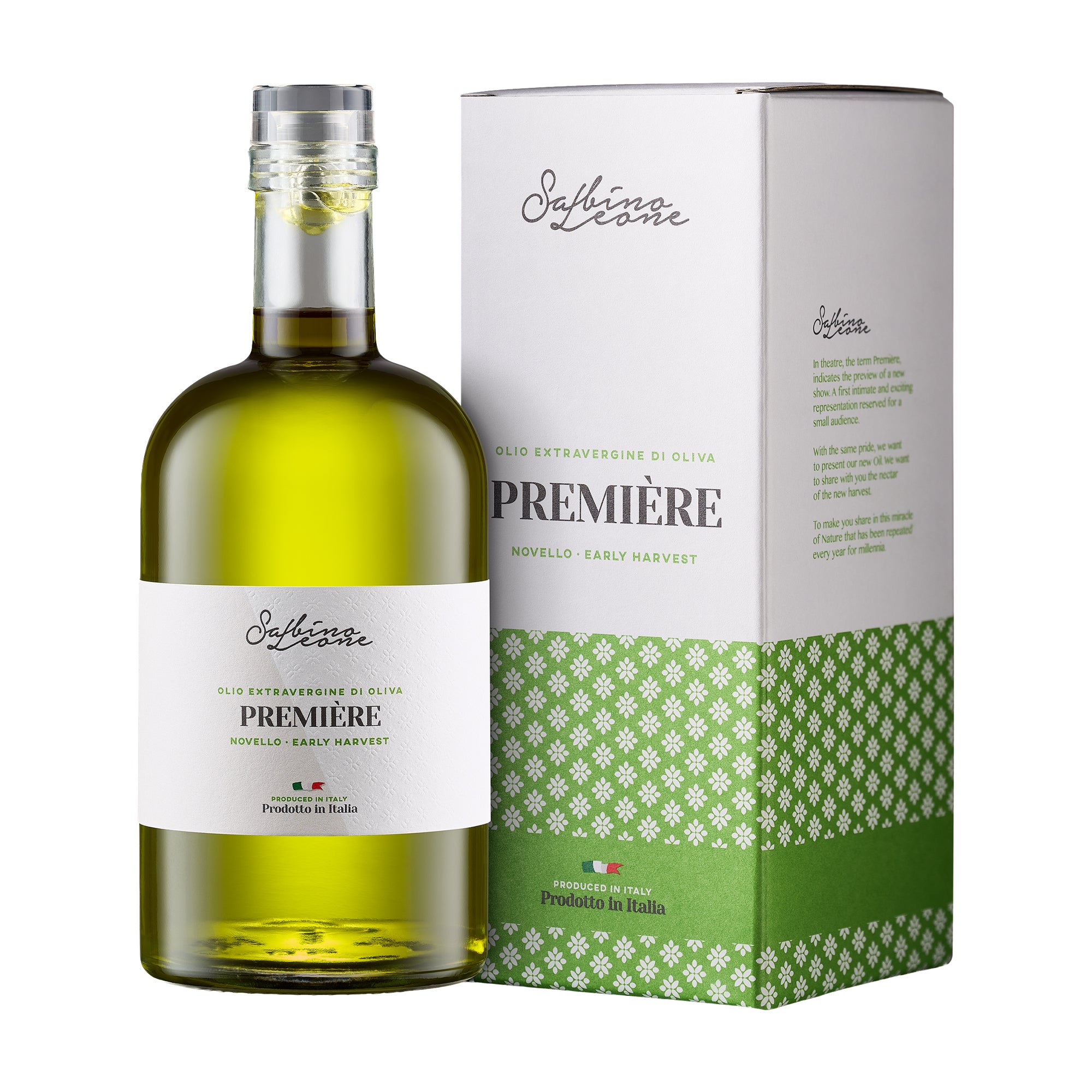Sabino Leone Première Novello bottle with a gift box.