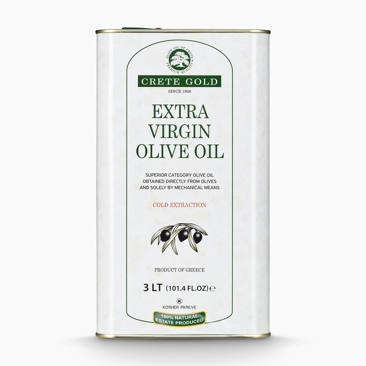 Crete Gold Greek Extra Virgin Olive Oil 101 fl oz (3 Liter