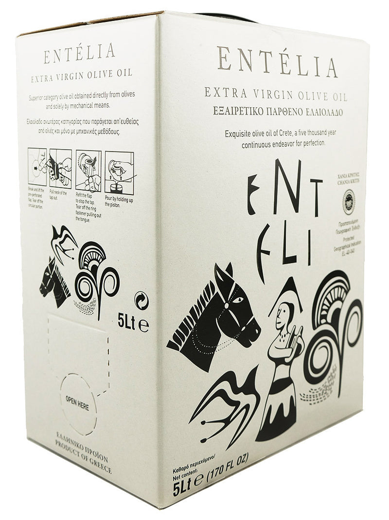 Entelia Greek Extra Virgin Olive Oil in 5 Liter (170fl oz) Bag-in-Box