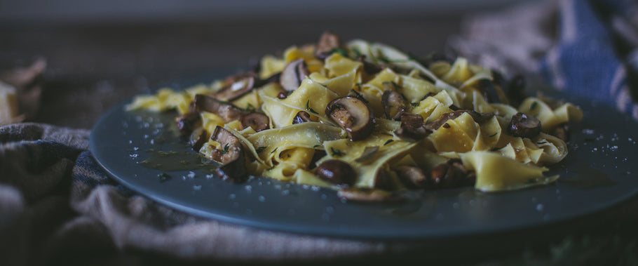 Pappardelle Pasta with Mushrooms & Shallots