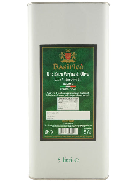 Basirico Unfiltered Tin Extra Virgin Olive Oil 169 fl oz (5 l