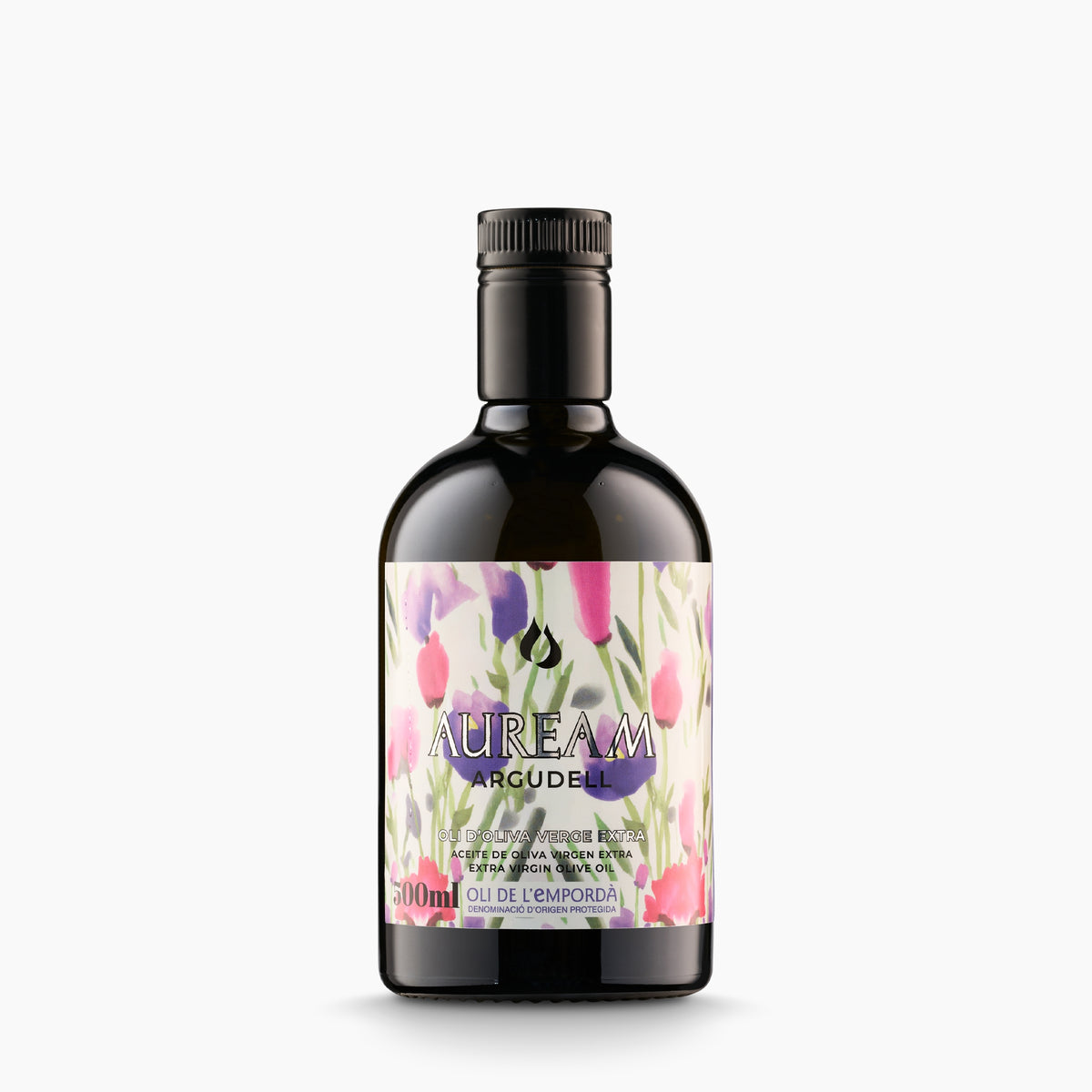 500 ml bottle of Llàgrimes del Canigó Auream Argudell extra virgin olive oil from Catalonia, Spain.