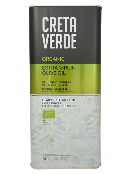 Creta Verde Organic Tin Extra Virgin Olive Oil 169 fl oz (5 l