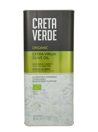 Creta Verde organic extra virgin olive oil in a 5L tin