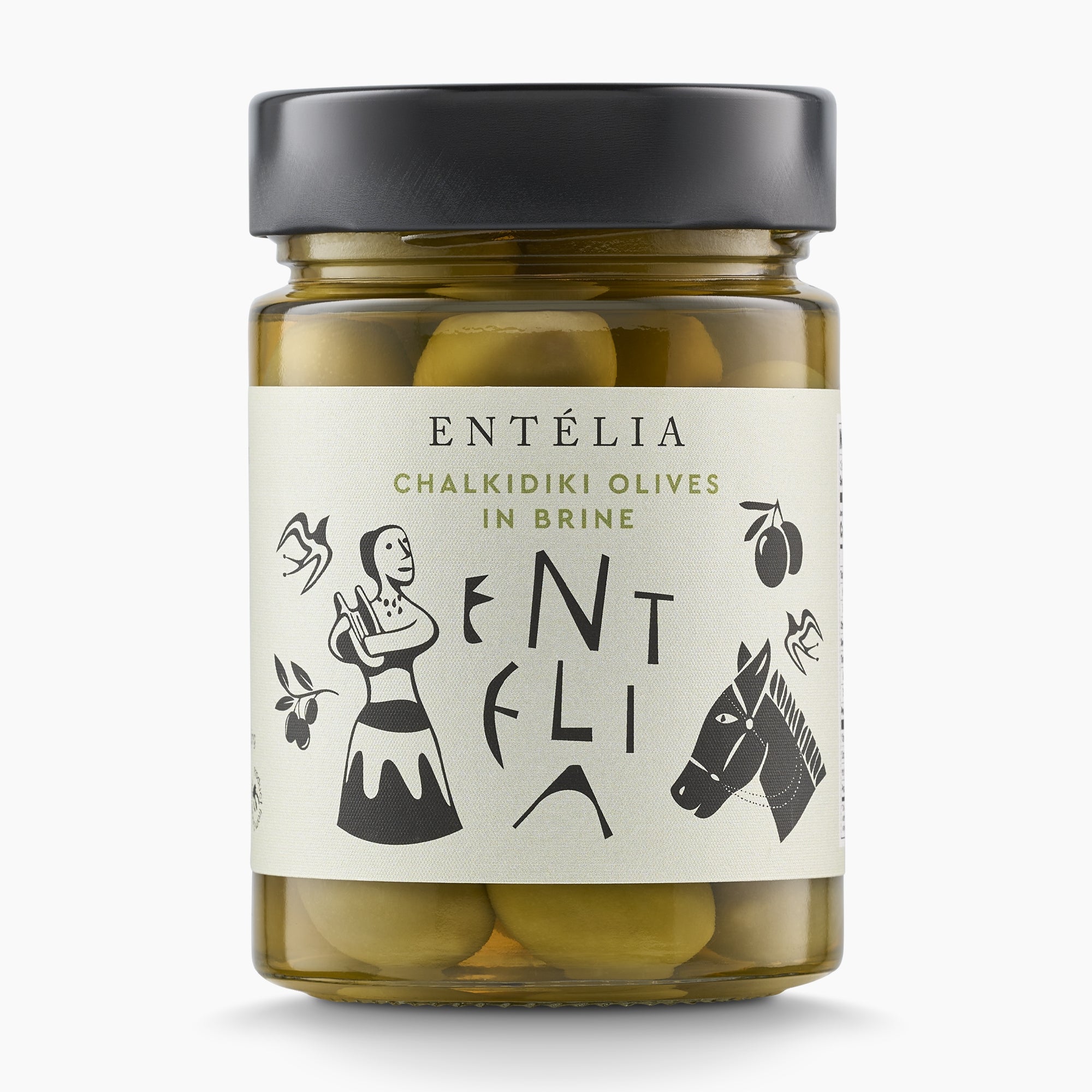 Entelia Chalkidiki Olives in Brine - Large Greek Green Olives