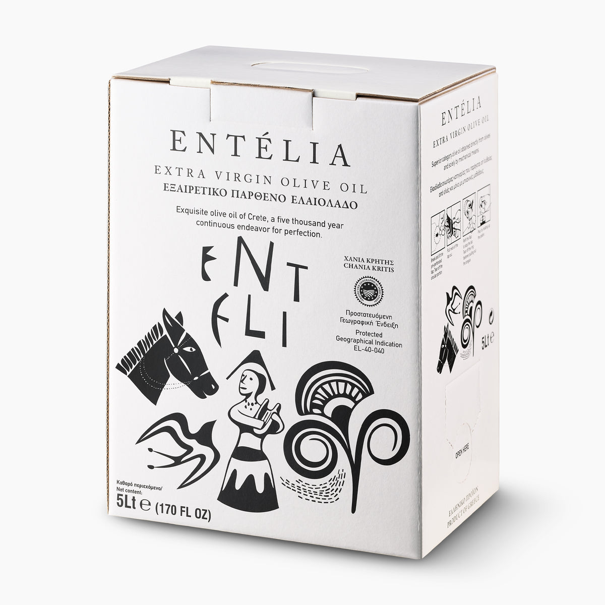 Entelia 169 fl oz Greek Extra Virgin Olive Oil – 5L Bag in Box ...