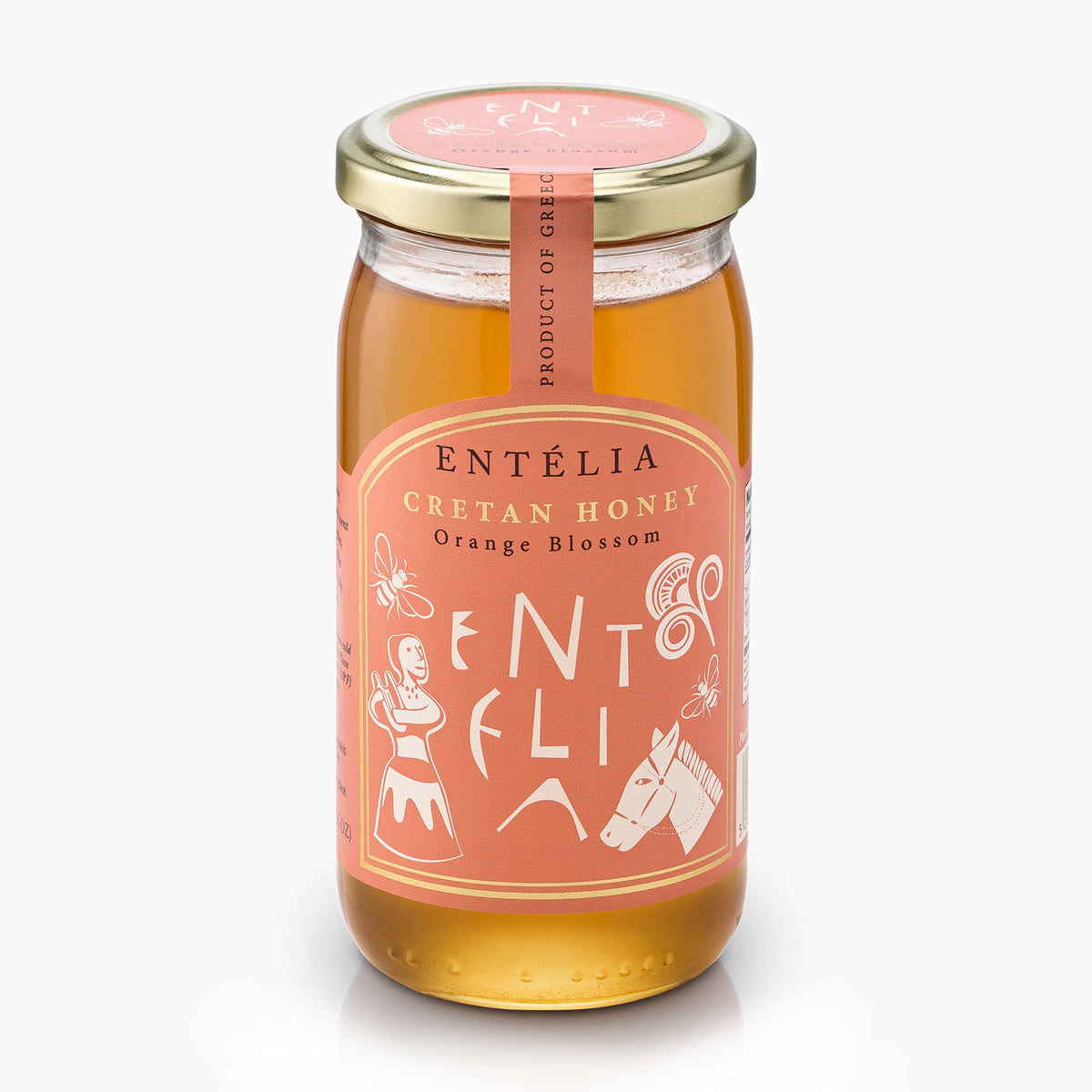 450g jar of Entelia Orange Blossom Cretan Honey from Greece.