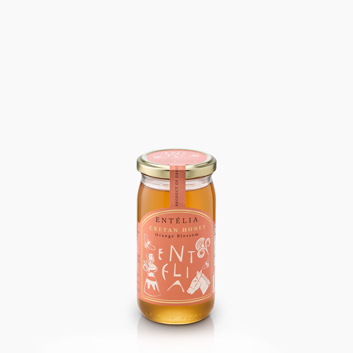 450g jar of Entelia Orange Blossom Cretan Honey from Greece.