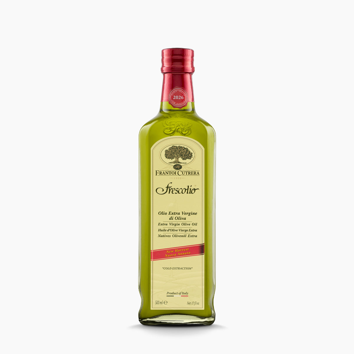 Frantoi Cutrera Frescolio Novello extra virgin olive oil 500ml bottle.