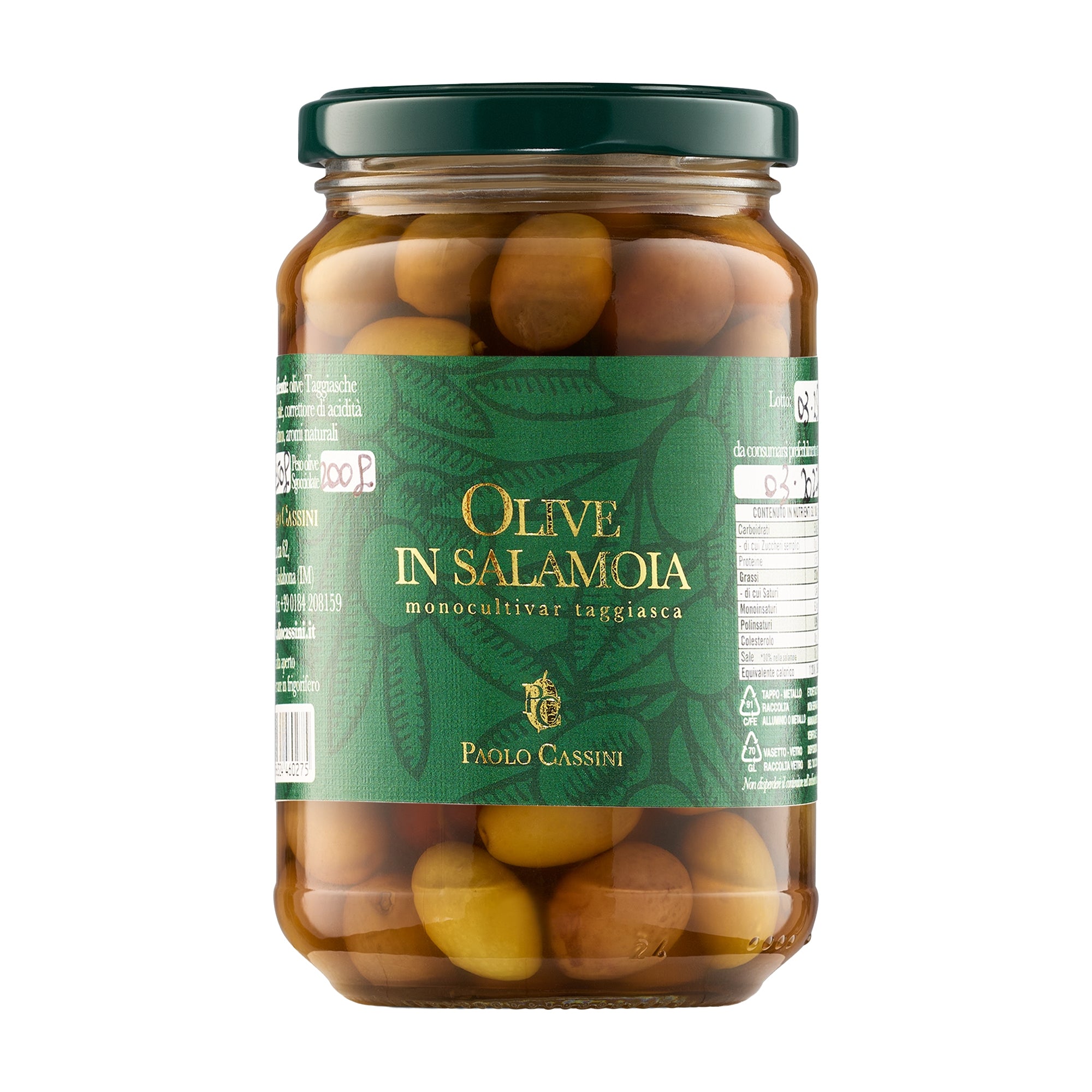 Paolo Cassini Taggiasca Olives in Brine - Ligurian Table Olives