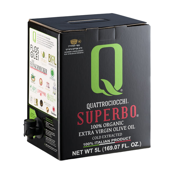 High Polyphenol Organic Italian Extra Virgin Olive Oil 5L Bag in