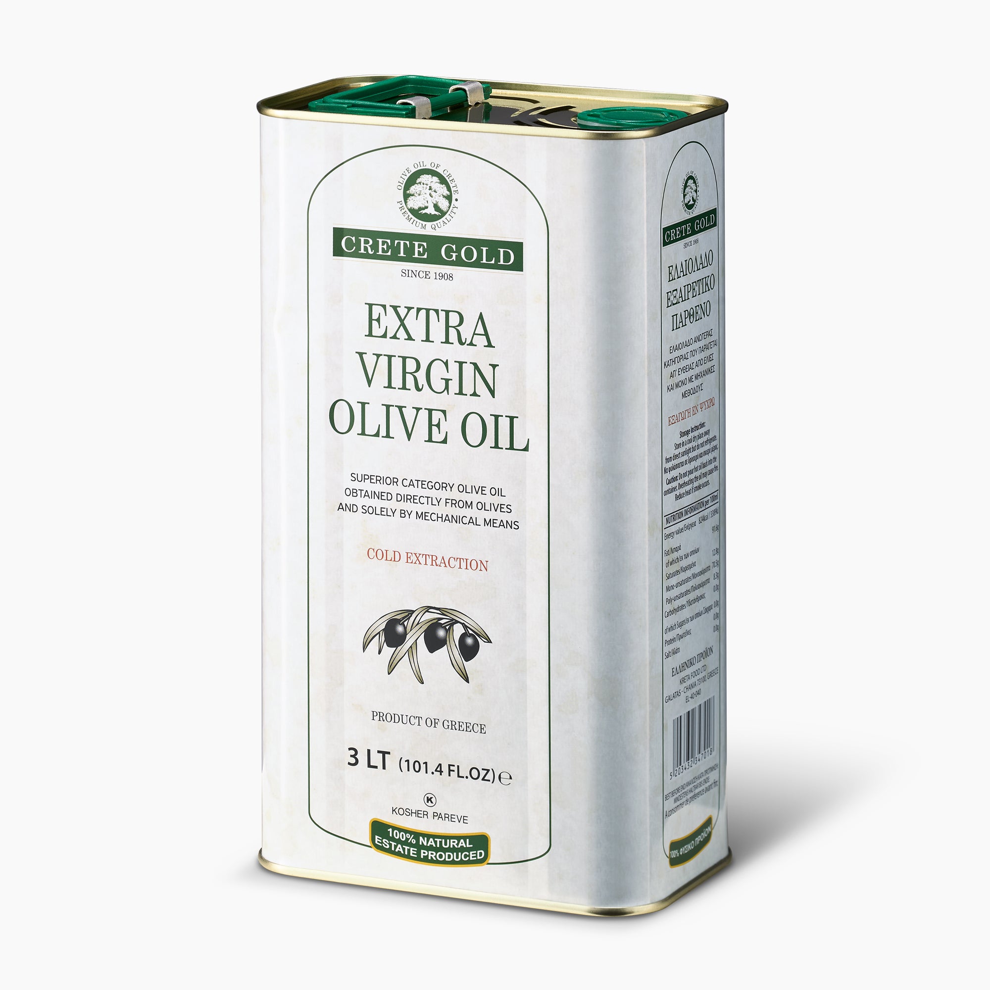 Crete Gold Greek Extra Virgin Olive Oil 101 fl oz (3 Liter