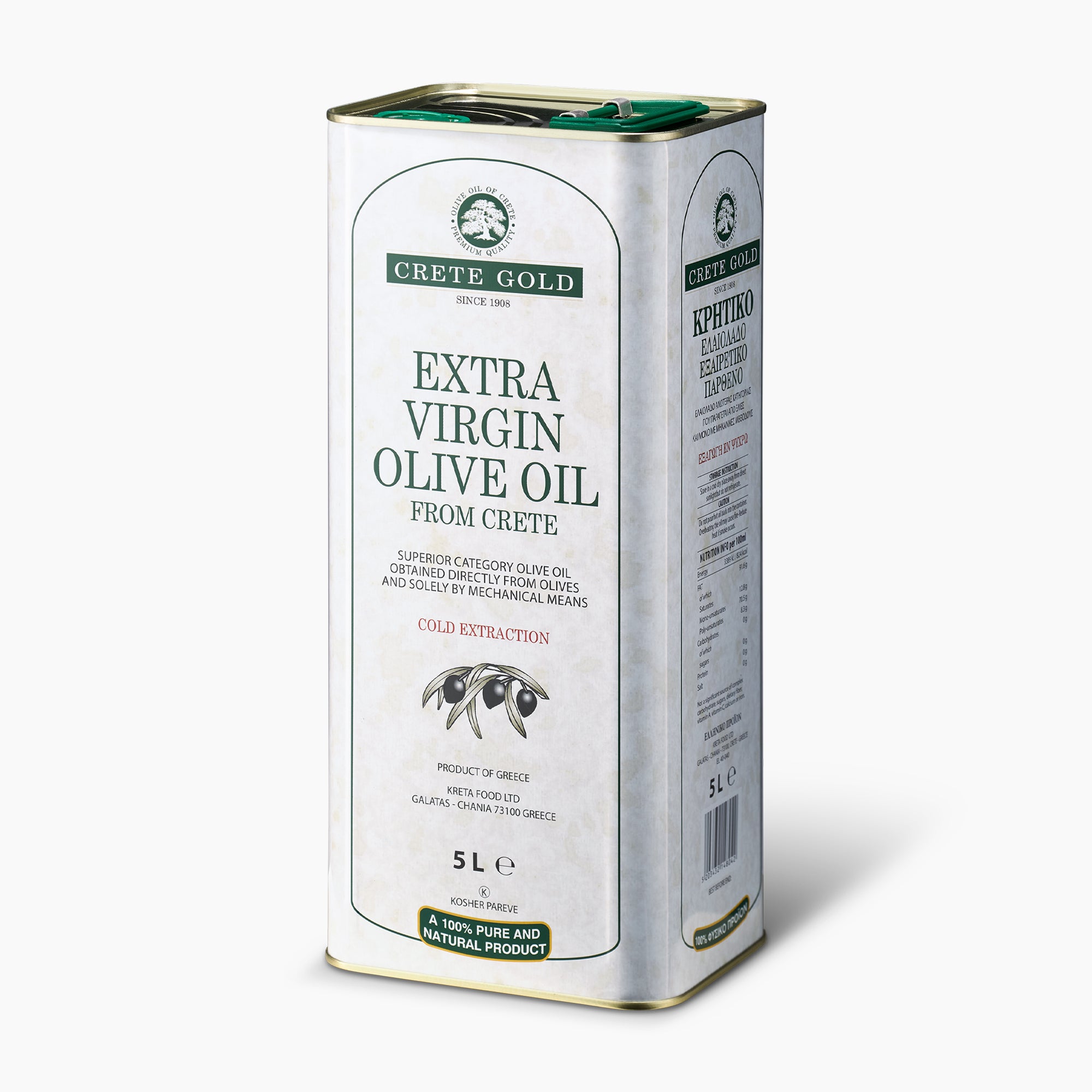 Crete Gold Greek Extra Virgin Olive Oil 101 fl oz (5 Liter
