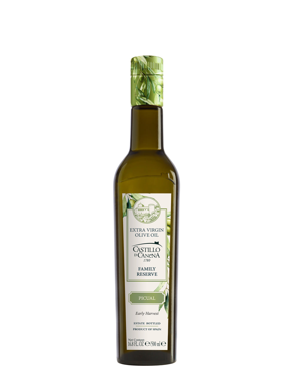 glass bottle of olive oil