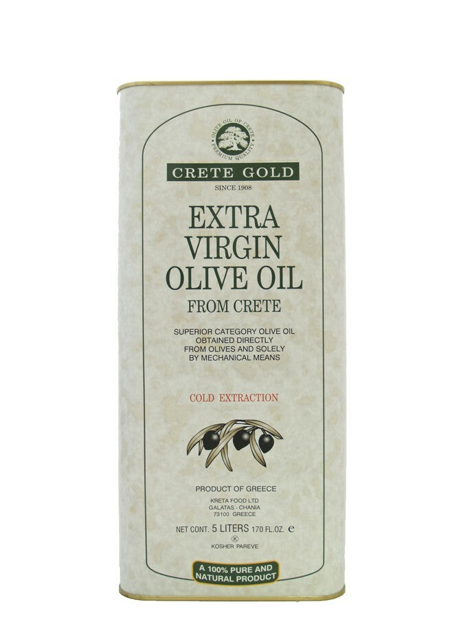 Crete Gold Tin Extra Virgin Olive Oil 169 fl oz (5 Liters) – Olive Oil  Lovers